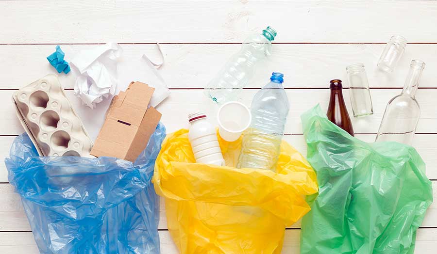 Plastic bags and bottles